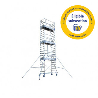 Echafaudage roulant pro en alu 3 planchers haut. Accès 7,85 m totem 2 line 180
