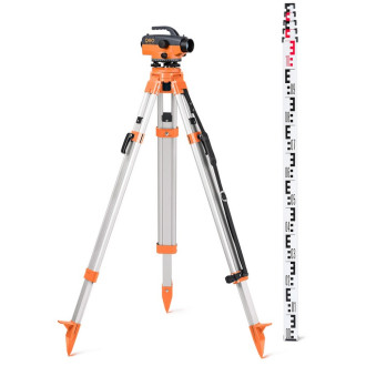 Pack niveau optique gfn 1 (400 gon) avec trépied + mire télescopique 5 m
