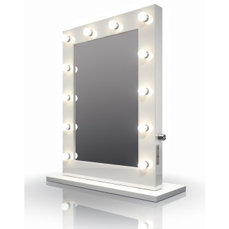 Miroir de maquillage hollywood brillant blanc lampes led blanches froides k113cw