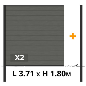 Kit clôture composite RIO Anthracite H1,8m - bois composite & aluminium - poteaux noir - montage facile - occultation - brise vue - sans entretien - Longueur au choix