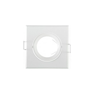 Kit spot led GU10 COB 6 watt (eq. 60 watt) - Dimmable - Support blanc - Couleur eclairage - Blanc chaud 3000°K, Type Support - Rond fixe 85mm