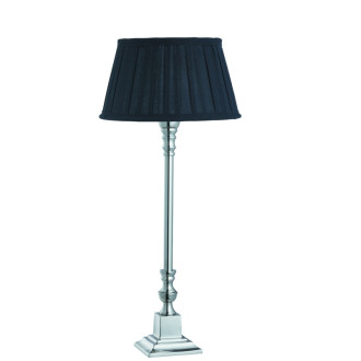 Lampe de table mantel, en chrome, abat-jour noir