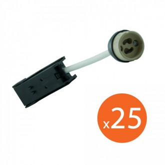 Lot de 25 douilles gu10 céramique avec connecteur automatique - norme ce
