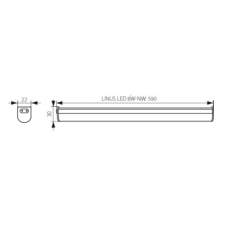 Luminaire linéaire - 32,5cm - 4,5 watt - Couleur eclairage - Blanc neutre