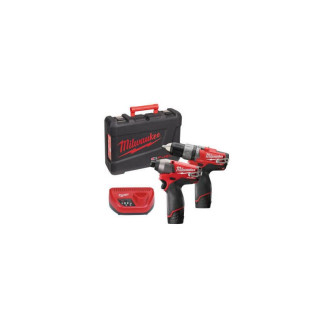 Pack 12 V FUEL 2 produits - perceuse à percussion, visseuse à chocs M12 - M12 PP2A-202C  Milwaukee -