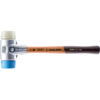 Maillets simplex, avec boîtier en aluminium et manche en bois, ø 30, tpe souple / nylon