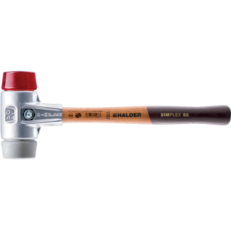 Maillets simplex, avec boîtier en aluminium et manche en bois, ø 60, tpe moyen / plastique