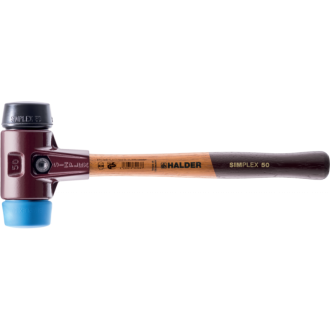 Maillets simplex, avec boîtier en fonte malléable et manche en bois, ø 30, caoutchouc chargé / tpe souple