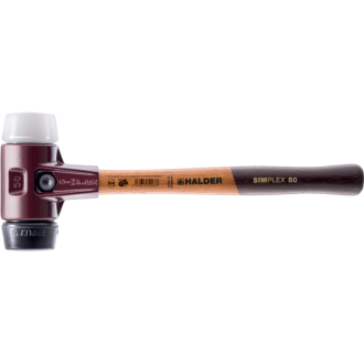 Maillets simplex, avec boîtier en fonte malléable et manche en bois, ø 40, caoutchouc chargé / superplastique