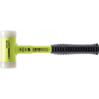 Maillets supercraft avec manche en tube d'acier incassable, revêtu jaune fluorescent et poignée antidérapante, ø 60, nylon