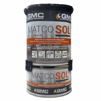 Peinture Matcosol Piscine - Résine epoxy bi-composant grande résistance au chlore-gmc - Couleur et conditionnement au choix