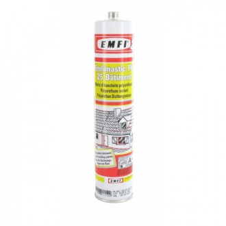 Mastic polyuréthane PU25 Bâtiment EMFI - Gris - Cartouche 300 ml - 74064AE414