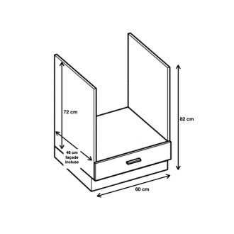 Cuisineandcie - meuble pour four encastrable eco blanc brillant l 60 cm