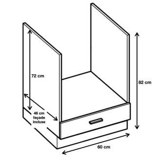 Cuisineandcie - meuble pour four encastrable eco gris brillant l 60 cm