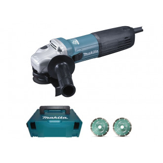 Meuleuse 125mm 1100W Coffret  + 2 disques diamants MAKITA GA5040RKDJ