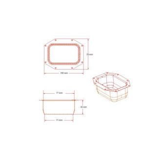 Moignon rectangulaire 60x80 mm pour gouttière aluminium corniche moulurée
