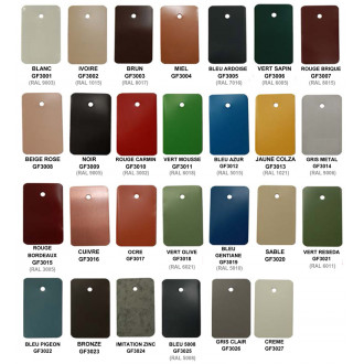 Forget rectangulaire longueur 50 cm en 60x80 mm couleur au choix