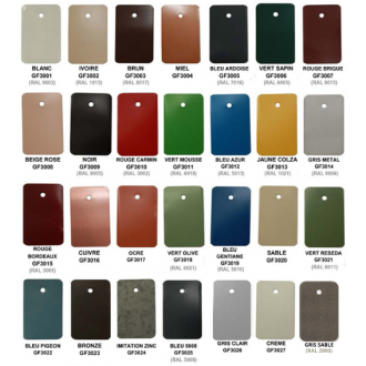 Échantillon nuancier aluminium Gutter France (coloris au choix)