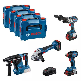 Kit 4 outils bosch gsr/gdx/gws/gbh +1 batterie 4.0ah + 2 batterie 5.5 ah - 0615990n32
