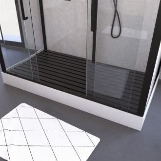 Caillebotis en bois composite gris pour cabine rectangulaire - dimensions 153.5 x 70 x 3.2 cm Aurlane - CAI049