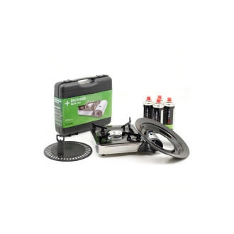 Barbecue gaz grill providus combiné piezo + 4 cartouche gaz 230g gaz butane mix baillonnette