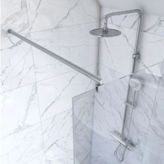 Pack paroi de douche a l’italienne - Verre transparent 6mm – paroi + Barre de fixation recoupable Aurlane - FAC435
