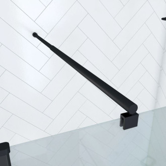 Pack paroi de douche a l’italienne transparent 140 cm profilé noir mat - 140x200 cm Aurlane - FAC430