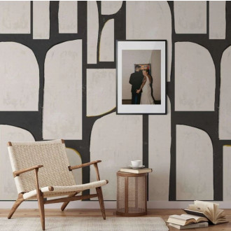 Papier peint abstrait noir et blanc - ASTRATTA NERA++