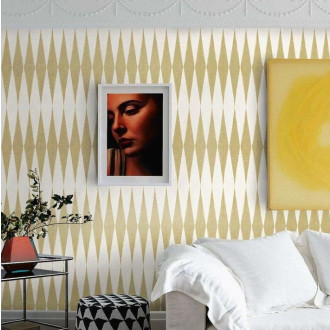 Papier peint à chevrons scandinave effet tissu - CHEVRON GIALLO++