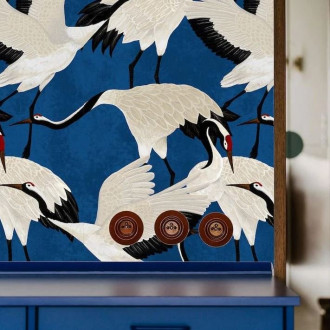 Papier peint Hérons bleus - AIRONI BLU++