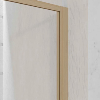 Paroi de Douche 90x200 cm - Cadre et Bras Aluminium Décor Bois - WOODEN CONTOURING Aurlane - FAC1057