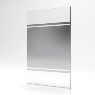 Paroi de douche a l’italienne 120x200cm avec bande effet miroir - Verre transparent 8m Aurlane - FAC243