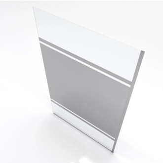 Paroi de douche a l’italienne 120x200cm avec bande effet miroir - Verre transparent 8m Aurlane - FAC243