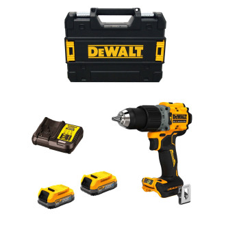 Perceuse à percussion dewalt dcd805e2t (2 x 1,7 ah powerstack dcb112 tstak ii)
