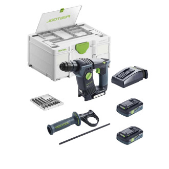 Perforateur festool bhc 18 hpc 4,0 i-plus (2 x 4,0 ah hpc-asi tcl 6 systainer sys3 df m 187 accessoires)