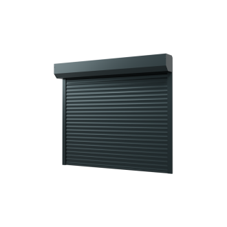 Porte de garage gris anthracite à enroulement lames de 75mm - pose sous linteau intérieur - Dimension au choix