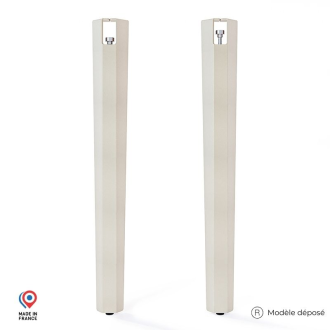 Lot de 2 pieds d'angle DECO-GEM pour table haute en acier Saphir, H.75 cm