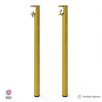 Lot de 2 pieds cylindriques DECO-GEM pour table basse en acier à vis-étau Topaze, H.90 cm