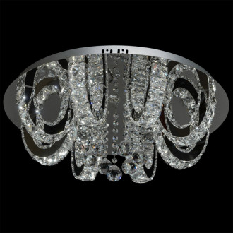 Plafonnier argenté crystal 3 ampoules 22 cm