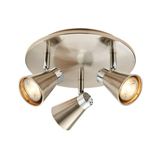 Plafonnier hyde, nickel et chrome, 3 ampoules
