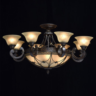 Plafonnier marron country 12 ampoules 50 cm