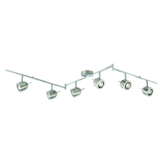 Plafonnier palmer 183cm chrome et argent satiné, 6 spots