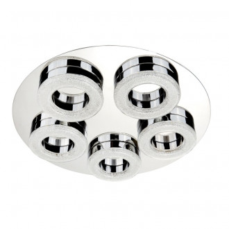 Plafonnier polo, chrome et acrylique, 40 cm