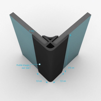 Profilé d’angle noir mat pour panneau mural 15x15x2100 mm - CORNER MURAL NOIR MAT Aurlane - FAC311