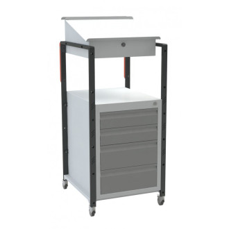 Pupitre avec caisson écritoire 4 tiroirs à roulettes 150 kg - 820005971