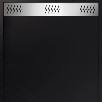 Receveur en acrylique Noir Effet Pierre 90x140x5 cm - Grille Linéaire Chrome - METEORA Aurlane - FAC1054