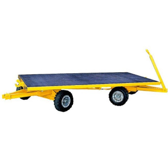 Remorque industrielle tractable sur couronne à billes 2 essieux directeurs 5000 kg - Dimensions au choix