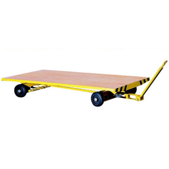 Remorque industrielle tractable sur fusées articulées 2 essieux directeurs 3000 kg - Dimensions au choix