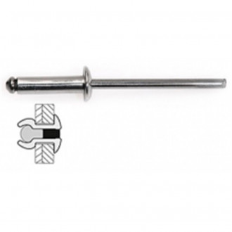 Rivets Acier / Acier Tete Plate - 4.8 x 10 mm