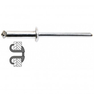 Rivets Graf (Ou Eclates) Alu / Acier Tete Plate - 4 x 18 mm